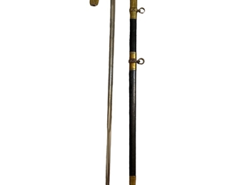  WWII Navy Officer's Sword made by Hilborn Hamburger INC. NY Solingen Germany 