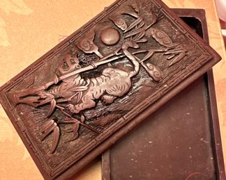 Hand Carved Ink Stone Wood Case 