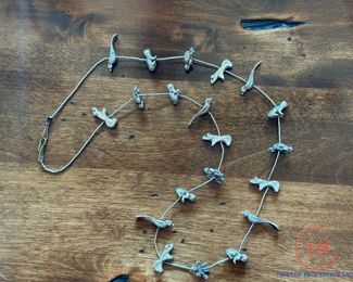 Navajo Sterling SILVER 20 Charm "Fetish" Liquid Silver Necklace