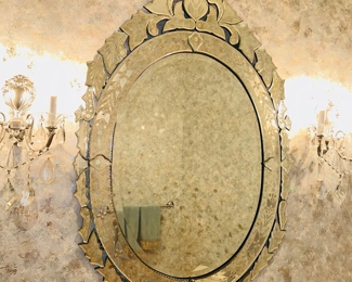 $80
BEAUTIFUL VENETIAN GLASS MIRROR
49”H x 33.5”W 