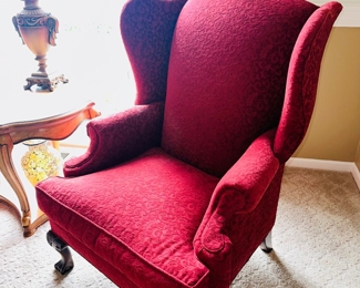 $100 EACH
THOMASVILLE RED WINGBACK CHAIRS-2 AVAILABLE
32.5”W x 34”D x 45”H