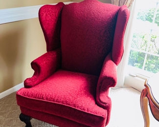 $100 EACH
THOMASVILLE RED WINGBACK CHAIRS-2 AVAILABLE
32.5”W x 34”D x 45”H