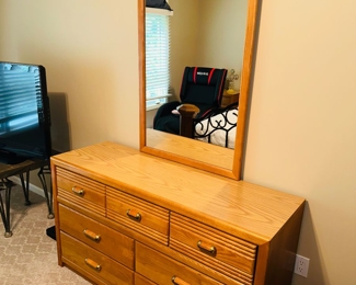 $100
STANLEY FURNITURE LONG DRESSER WITH MIRROR 
54”L x 18”D x 30”H 