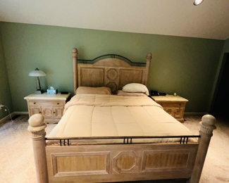 $750
LEXINGTON FURNITURE KING SIZE BEDROOM SET
LONG HIGH DRESSER 
70”L x 20”D x 40”H 
MIRROR 46”H x 52.5”W 
KING SIDE BED-FRAME
91”L x 85”W x 76”H
TWO NIGHTSTANDS
38”L x 20”D x 28”H 