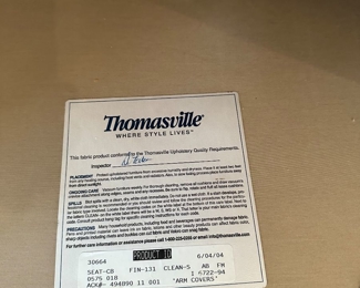 $400
THOMASVILLE FRENCH STYLE WOODEN FRAME FLORAL SOFA 
87”W x 49”W x 38”H 