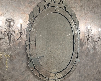 $80
BEAUTIFUL VENETIAN GLASS MIRROR
49”H x 33.5”W 