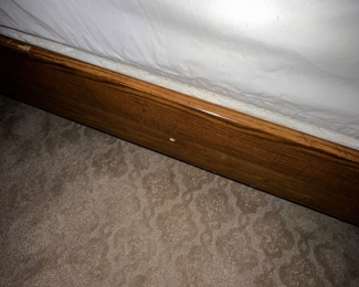 $50
QUEEN SIZE WOOD AND METAL BED FRAME ( HEADBOARD AND FOOTBOARD WITH SIDE RAILS) 
69”W x 94”L x 61”H