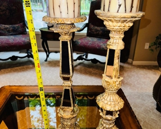 $35 PAIR
GOLD MIRRORED CANDLE HOLDERS 