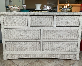 White Wicker Dresser