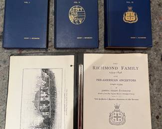 Family Room:  A three volume set of Richmond family records (1933) is priced separately from the other Richmond family history book.