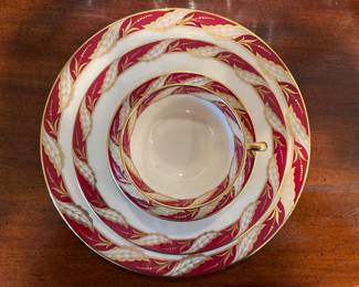 Dining Room:  This LENOX "Bellevue" china includes 8 dinner plates; 8 salad plates; 6 bread & butter plates; 8 saucers; 8 cups, for a total of 38 pieces.