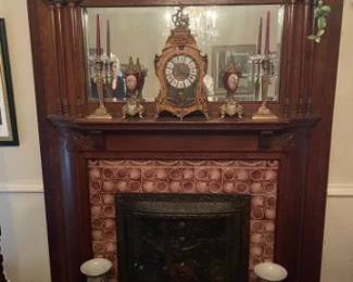 Antique Mantle, circa 1898.  From a Wolfe City, Texas home.  Items on and in front of mantle not included. Mantle  60x85x39"