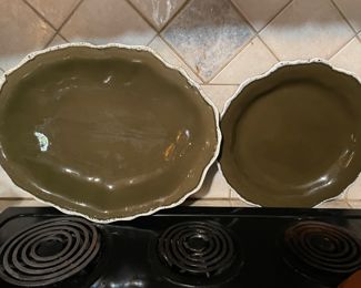 Large Platters - matching.  One Oval; One round.
