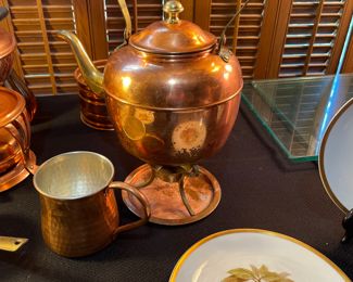 Copper Coffee Pot w/ warmer tray