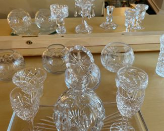 Crystal and Glass votives and candle holders. 