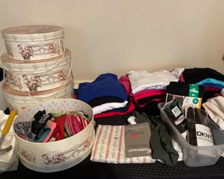 Misc ladies shirts, scarves etc