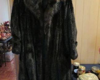 Black Sable Full Length Mink Coat.  Size Small.  Pristene condition.  Has belt.  
