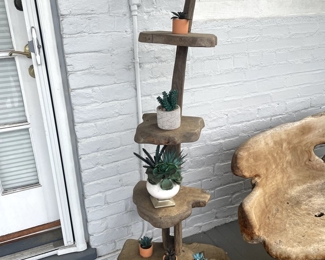 Tiered Live Edge plant shelf