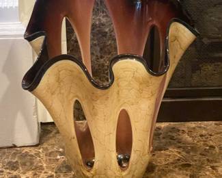 BROWN VASE WITH CUT OUTS