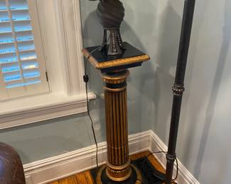 Living Room Lamp and BlackGold Pedestal