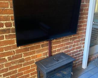 Side Porch TV and fireplace