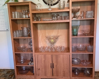 Entertainment center with glassware