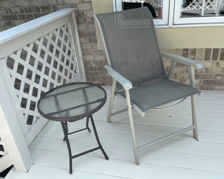 Outdoor chair,  $12. (Outdoor table, $16/SOLD)