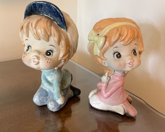 Vintage boy & girl figurines,  $20