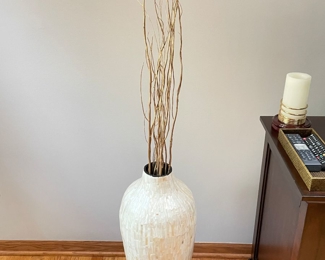 White tall capiz vase, 29"H,  $38