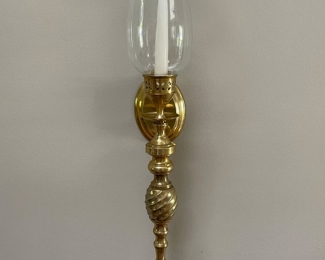 Brass hurricane sconces, 22.5"H,  $15 each