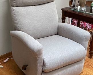 Grey manual recliner, 31"W x 30"D x 39"H,  $375