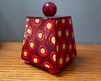 Red stained glass box w/ lid,  Approx 5-6",  $20
