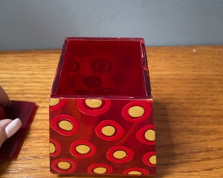 Additional view of red stained glass box ~