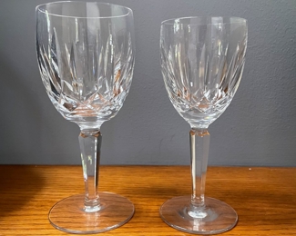 Waterford crystal "Kildare" water &  wine glasses,  10 available in each size,  Water glasses, $28 each.  Wine glasses, $26 each.