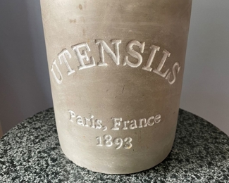 Mud Pie Concrete Utensils Crock, Gray, $15