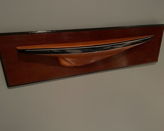 Mounted hull of a boat,  30"W x 8"H, $50
