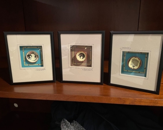 K. Besowshek framed painted small southwest bowl, $7 each