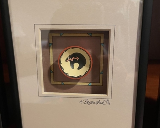 K. Besowshek framed painted small southwest bowl #2, $7