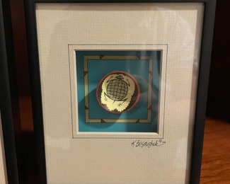 K. Besowshek framed painted small southwest bowl #3, $7