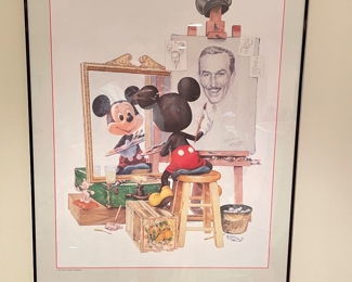 Mickey print w/  Walt Disney, 36"H x 24"W,  $40