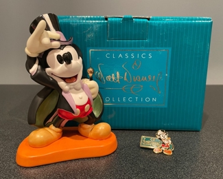 WDCC Mickey Mouse "On With The Show" w/ pin , COA, and  box,  $24