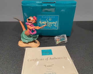 Wlat Disney Classics Collection Timon, "Lion King Luau" 1998 members, COA, and pin, $25