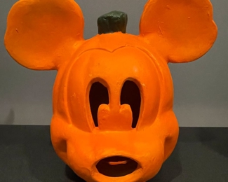Disney Halloween Mickey Mouse Jack O Lantern Rare Light Up Pumpkin Decoration,  $25 