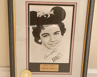 Signed Annette Funicello framed photo, 12"W x 17"H, $38