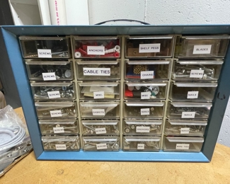 Steel storage drawer cabinet,  $24