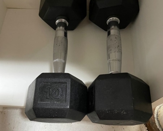 Pair of 10 lb weights,  $20