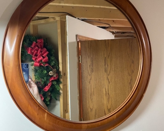 Round wall mirror,  approx 27" diameter, $30