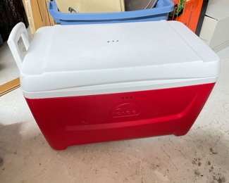 Igloo red cooler,  $20