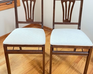  Wooden folding upholstered seat c hairs, 10 available, $29 each