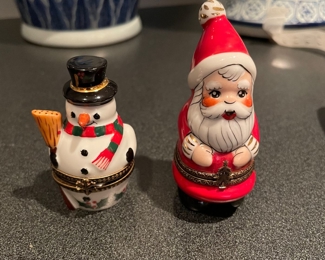 Limoges Snowman and Santa Russian stacking doll set,  (retails, $350 each),  $150 each